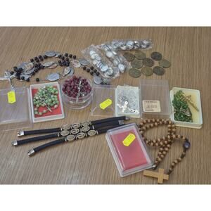 Vintage Christian Rosary Lot With Extra Religious Items